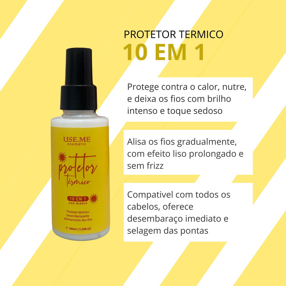 Protetor Térmico 10 em 1 Fluido Capilar 100ml com Ação Antifrizz e Brilho Intenso