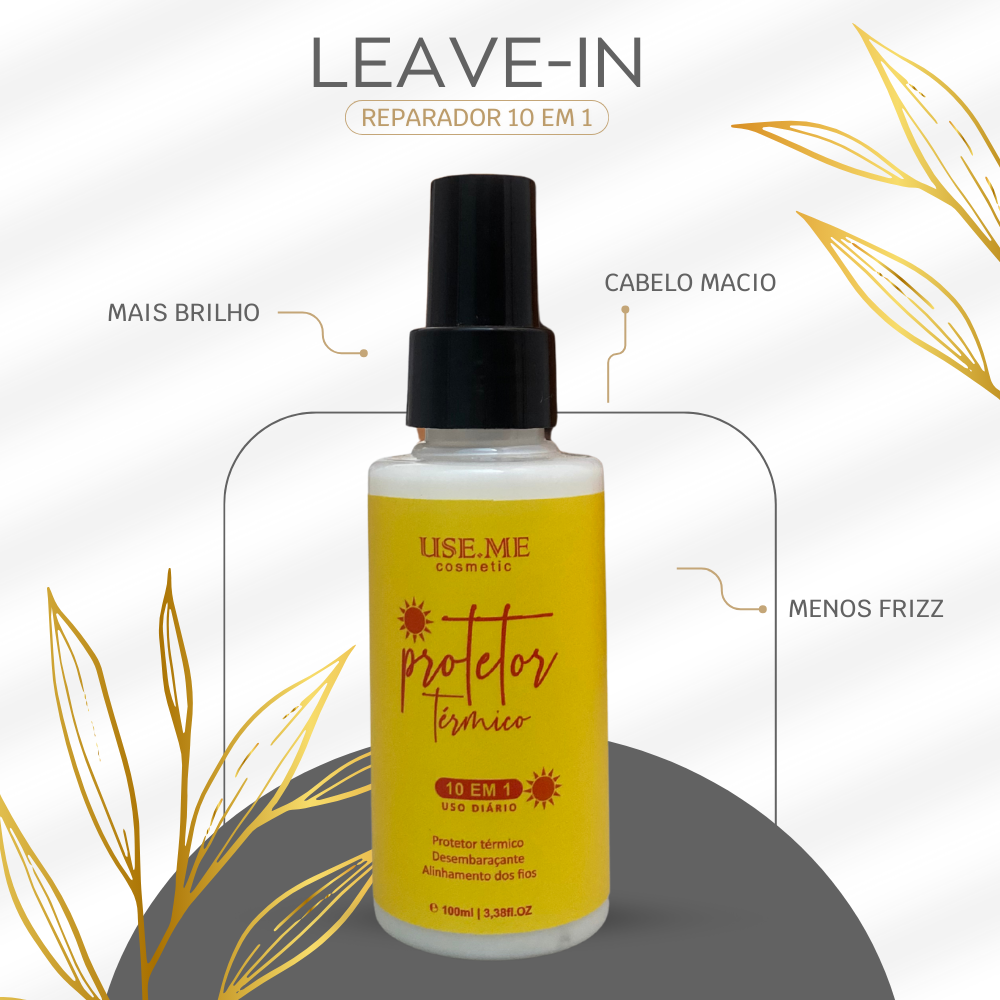 Protetor Térmico 10 em 1 Fluido Capilar 100ml com Ação Antifrizz e Brilho Intenso